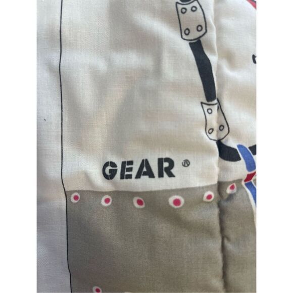 Astro Bears kids comforter Vtg Little Bear Astronauts Space Puppy USA Flags Twin - Picture 10 of 16